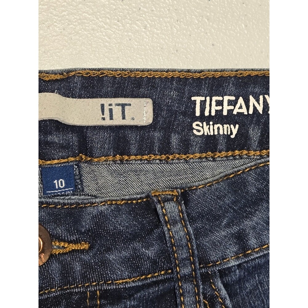 !it Womens Tiffany Denim Blue Skinny Ankle Jeans Raw Hem Size 10 Stretch - Picture 5 of 8